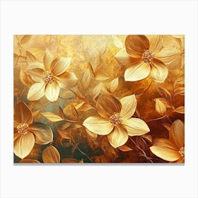 Golden Floral Canvas Print