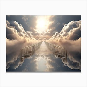 Stairway To Heaven, Heaven's Highway: The Bridge Beyond the Clouds Canvas Print