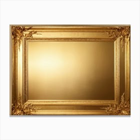 Bright Gold Metallic Border Featuring A Smooth Texture Elegantly Framing The Edge Of A Decadent A (5) Canvas Print