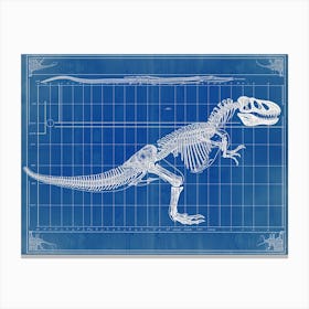 Dinosaur Skeleton Blueprint Inspired Canvas Print