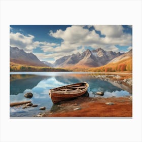 Boat On The Lake Canvas Print