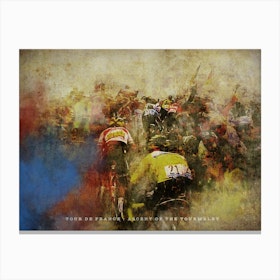 Tour De France The Ascent Of The Tourmalet Cycling Poster Canvas Print