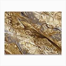 Gold Abstract Painting Canvas Print