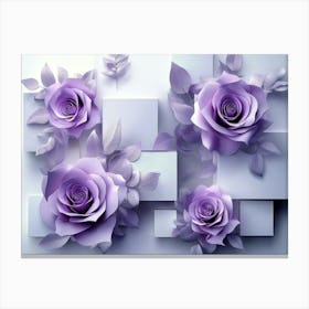 3d Modern Art with Blue Butterfly 1 Canvas Print