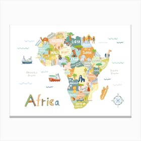Africa Map Canvas Print