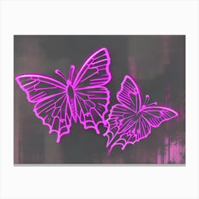 Neon Butterflies 1 Canvas Print