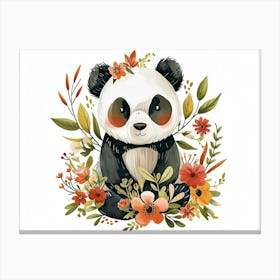 Little Floral Panda 1 Canvas Print