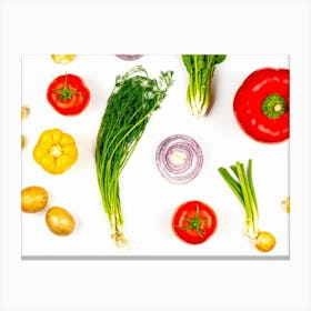 A Cornucopia Abundant With Seasonal Vegetables Like Radishes Beans Tomatoes And Broccoli Placed A (2) Canvas Print