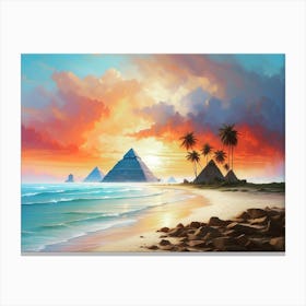 Pyramids by the Beach Canvas Print