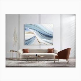 Symphony Embodied In A Monochromatic Abstract Painting Gentle Curves Grace The Canvas In A Flowing Canvas Print