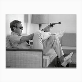 Steve McQueen Takes Aim Canvas Print