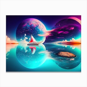 Abstract Painting Luxury Colorful Gulf Life In The Future Canvas Print