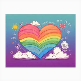 Rainbow Heart Canvas Print