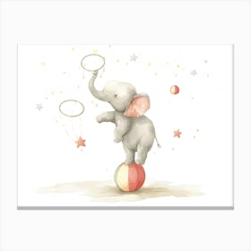 Circus Elephant Kids and Nursery Canvas Print