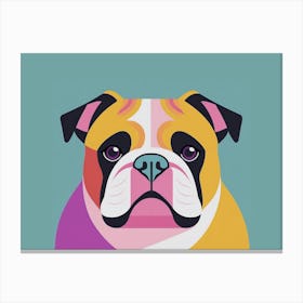 Bulldog Portrait Illustration Canvas Print