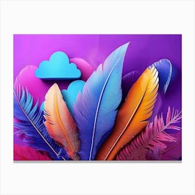 Colorful Feathers 4 Canvas Print