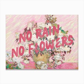 No rain no flowers Vintage altered art 1 Canvas Print