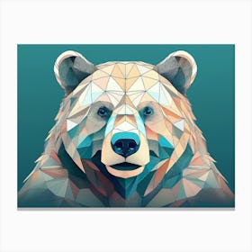 Geometric Grizzly Bear Portrait Canvas Print