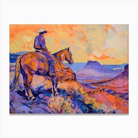 Cowboy Painting Red Rock Canyon Nevada 1 Canvas Print