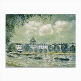 Landscape Along The Seine, Alfred Sisley Canvas Print