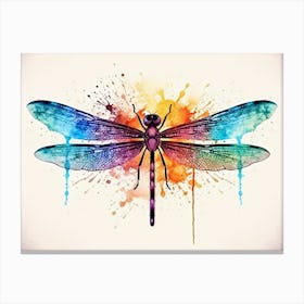 Dragonfly Watercolour Splash  Canvas Print