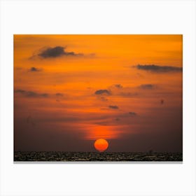 Sunset Over The Ocean 3 Canvas Print