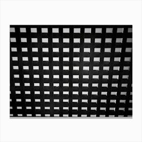 Wooden Square Grid Abstract Black And White Canvas Print