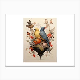 Birds In A Vase Canvas Print