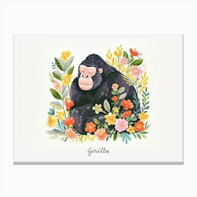 Little Floral Gorilla 3 Poster Canvas Print