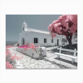 Pink Trees In A Church Canvas Print