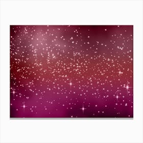 Pink Rose Tone Shining Star Background Canvas Print