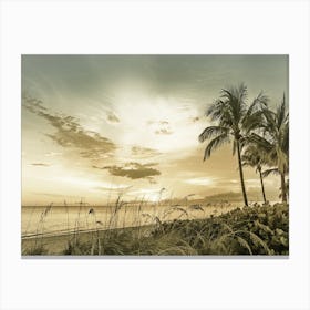 Vintage Bonita Beach Sunset Canvas Print