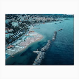 ESTATE ITALIANA Costiera Sanremo Italia, stampa spiaggia, fotografia Italia, estate a Sanremo Canvas Print