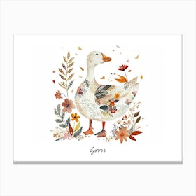 Little Floral Goose 3 Poster Canvas Print