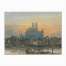 Westminster From Lambeth, David Cox Canvas Print