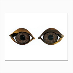 Brown Eye Contact In White Canvas Print