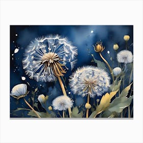 Dandelions in Night Life Canvas Print