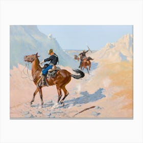 Military On Horseback Canvas Print