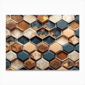 3d Hexagonal Honeycomb Pattern Canvas Print