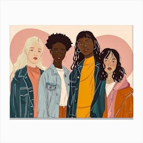 Illustration Of A Group Of Women 1 Canvas Print