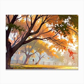 Autumn Trees In The Park Canvas Print