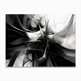 Quantum Entanglement Abstract Black And White 8 Canvas Print