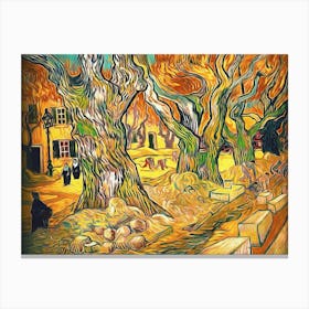 Avenue Of Trees Painting Vincent Van Gogh Art Canvas Print