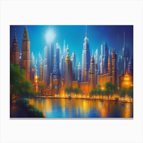 Modern Cityscape (Neo) Canvas Print