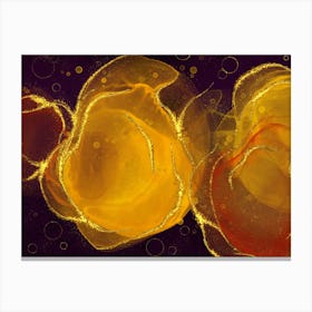 Golden Ink Swirls Canvas Print