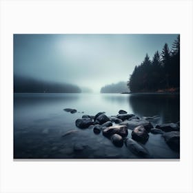 Lake In The Fog Canvas Print