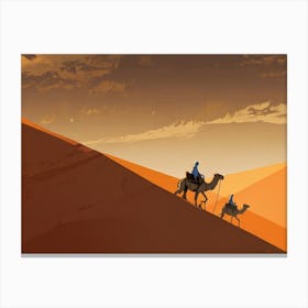 Camels In The Desert 1 Canvas Print