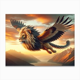 Sailing Lion-Bird Fantasy Canvas Print
