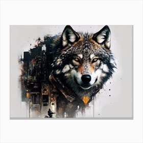 Wolf In The City 2 Canvas Print