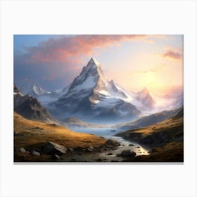 Sunrise On The Matterhorn Canvas Print